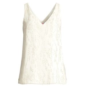 NWT - Size XXS - Florin Silk Sleeveless V-Neck - Coconut